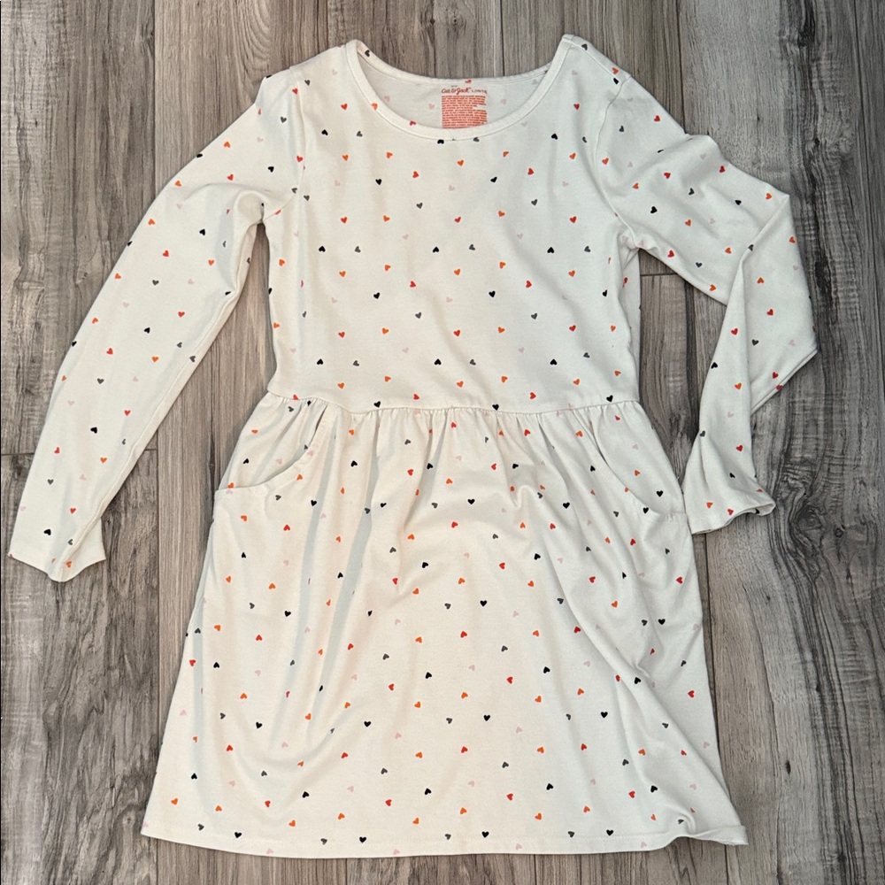 Cat & Jack White Dress with Heart Pattern
